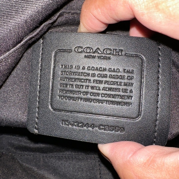 Coach Track Blue Crossbody Bag With Coach Stamp Coach Men Bag Crossbody Unisex - Picture 4 of 7